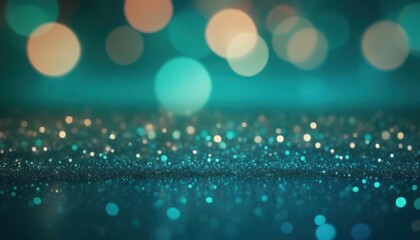 Poster - Elegant blue and gold bokeh lights against a sparkling background