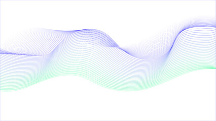 Wall Mural - abstract blue wave on white background, blue-violet abstract lines. sound waves on transparent backg