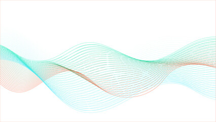 Wall Mural - blue and yellow line wave effect abstract background