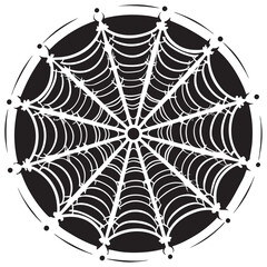 A circular spiders net of web pattern mandala vector design and illustration