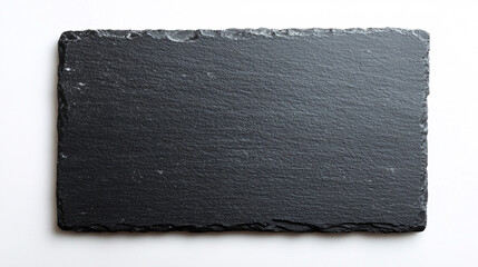 black slate stone slab mockup on white background for menu or food photography