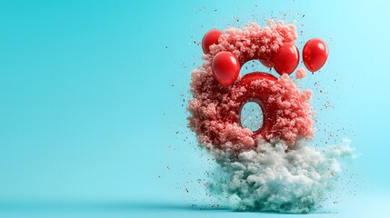Poster - Vivid and dynamic abstract art background featuring an explosive burst of red and pink liquid paint creating a mesmerizing chaotic and energetic visual display  Ideal for design projects digital art