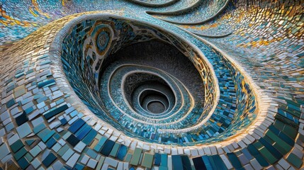 Poster - Intricate Mosaic Tiles Forming Patterns in Vibrant Colors and Shapes