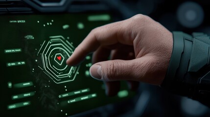 Poster - Futuristic Display Interaction with Hand Touching Digital Interface