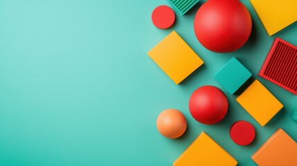 Poster - Colorful Geometric Shapes on Vibrant Background for Creative Ideas