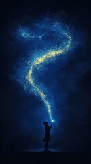 Poster - Enchanting light magic ethereal space digital art mystical environment low angle imagination
