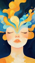 Poster - Creative artistic expression with colorful emotions abstract art digital illustration introspective vibrant imagery