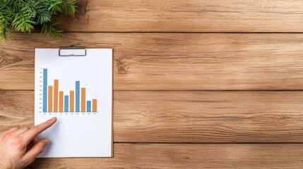 Poster - Analysis of Chart Presentation with Hand on Clipboard Display