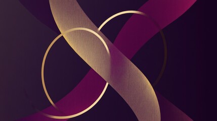 Poster - elegant abstract background with golden circles and flowing shapes