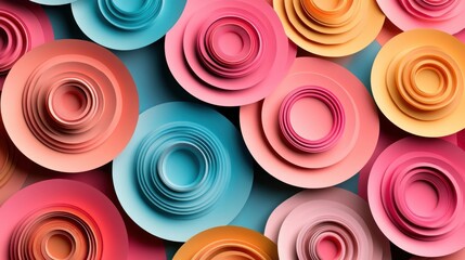 Poster - abstract pastel concentric circles pattern for modern background designs