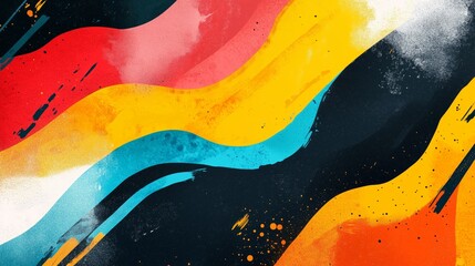 Poster - Vibrant abstract background with flowing colors and dynamic brushstrokes showcasing energy and creativity