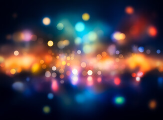 Wall Mural - vibrant and colorful abstract background featuring soft, dreamy bokeh lights in shades of blue, oran