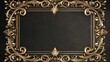 © Official - Antique-style graphic borders with fine swirls on a floating golden square frame