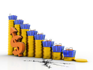 Poster - 3d illustration Stock market online business concept
