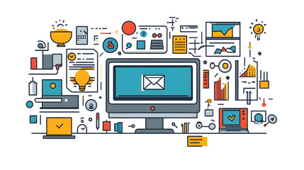 Leinwandbilder - Digital technology data analytics and collaborative workspace tools empowering business solutions innovation and productivity for modern organizations  of connected devices software