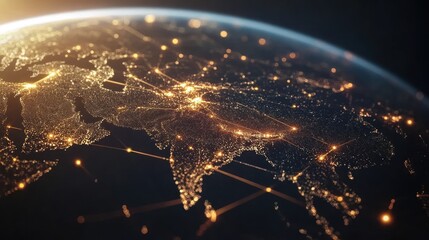 Poster - Global Connectivity: A Network of Lights Across Asia and the Middle East