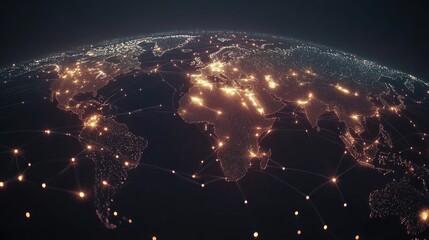 Poster - Global Connectivity: A Network of Light Across the World Map