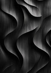 Poster - Abstract black wavy texture background.