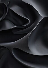 Poster - Abstract dark grey fabric texture with soft folds and waves.