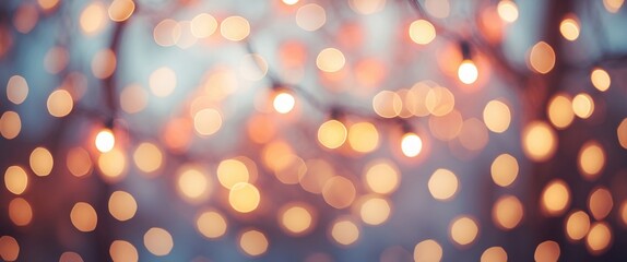 Wall Mural - Bokeh light pattern creating a dreamy background effect for festive or romantic themes in photography and design projects.