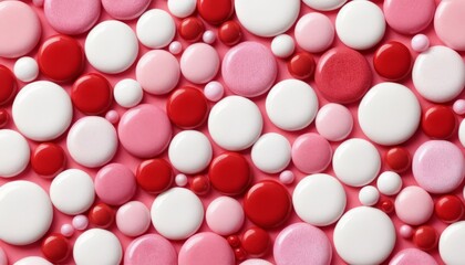 Fototapete - Abstract white pink background with circles patterns in a geometric design