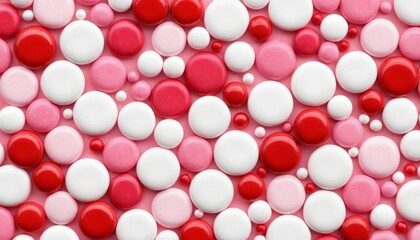 Fototapete - Abstract white pink background with circles patterns in a geometric design