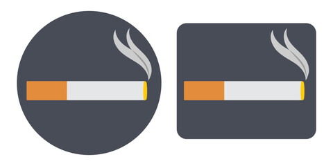 Fototapete - Smoke icon set. Symbol of smoking vector sign website logo design. Cigarette simple concept sign isolated on white background. Cigarette vector icon, smoking symbol. Vector illustration.