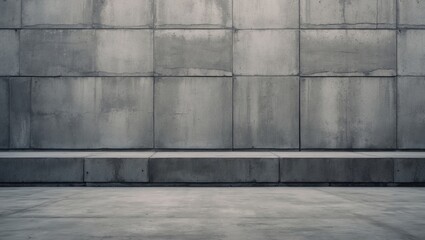 Poster - concrete wall texture with uniform panel design suitable for modern architecture and urban environme