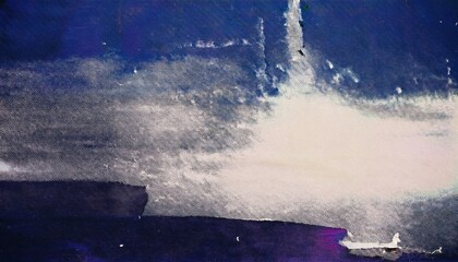 Poster - ethereal abstract blue horizon with light gradient texture for modern wall art or graphic background