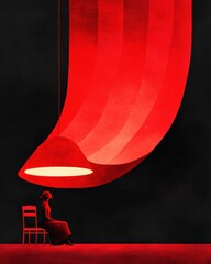 Poster - Surreal scene of solitude abstract space digital artwork dark environment low angle conceptual reflection