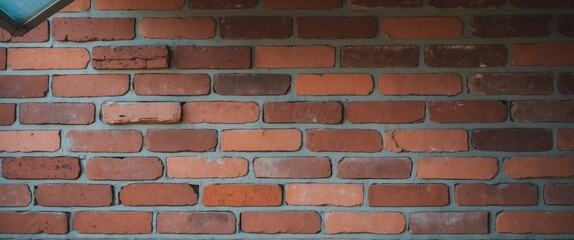 Canvas Print - Close-up view of a textured brick wall showcasing rich colors and shadows, ideal for backgrounds and architectural designs.