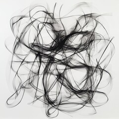 Poster - Abstract black ink strokes on white background. (1)