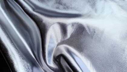 Fototapete - shimmering metallic fabric texture with soft folds for abstract background, futuristic designs, and graphic projects

