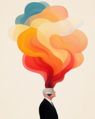 Poster - Exploring creative thought patterns art gallery digital illustration abstract environment side view imagination and inspiration