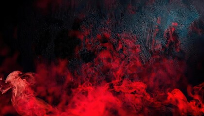 Aufkleber - dark abstract red smoke on textured black background for horror aesthetics, gothic designs, and dramatic visuals

