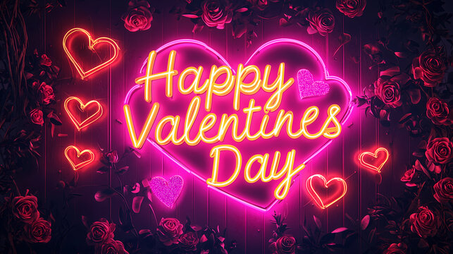 Romance Typography Happy Valentines day design wallpaper