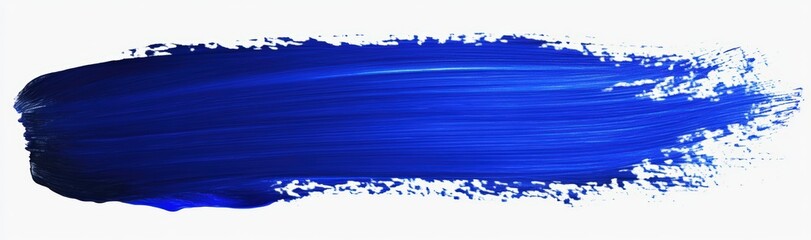 Poster - Blue Paint Stroke Isolated on White Background, Artistic Brush Stroke, Suitable for Backgrounds, Designs, and Creative Projects
