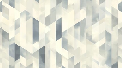 Poster - Subtle Abstract Geometric Pattern with Soft Blue and Cream Tones