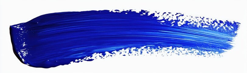 Poster - isolated blue paint stroke on white background showing texture and movement ideal for creative proje