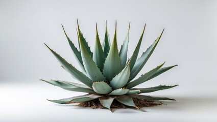 Poster - Sisal Agave Plant Isolated on Minimalist Background Showcasing Its Unique Form and Texture for Botanical or Natural Design Use