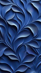 Poster - Abstract blue floral 3D textured background.
