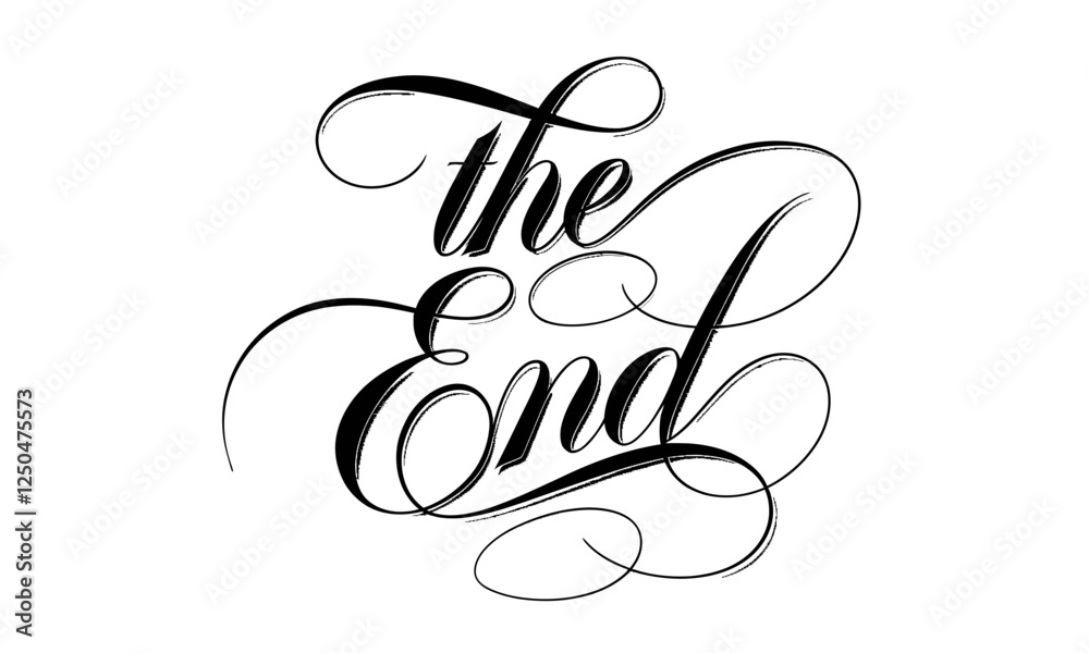 End Lettering Design The End Appreciation Congratulate quote Calligraphy & Script Typography ...