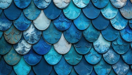 Poster - Abstract blue scale pattern texture background.