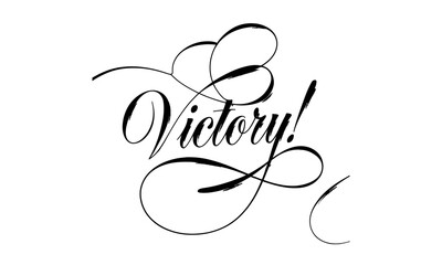 Aufkleber - Victory! Congratulate Saying quote Calligraphy & Script Typography Lettering