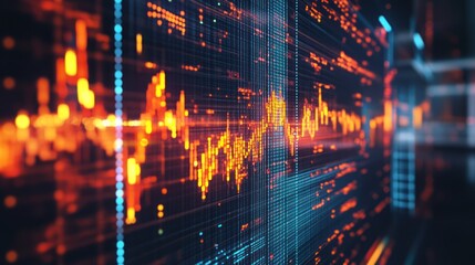 Poster - Abstract Data Visualization with Dynamic Lines and Grids Design Concept