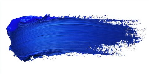 Poster - Isolated Stroke of Vibrant Blue Paint on White Background for Artistic and Design Projects Featuring Dynamic Textures and Bold Color Choices