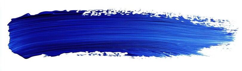 Poster - Isolated Stroke of Royal Blue Paint on White Background Ideal for Creative Projects, Artworks, and Design Templates Offering Brightness and Elegance