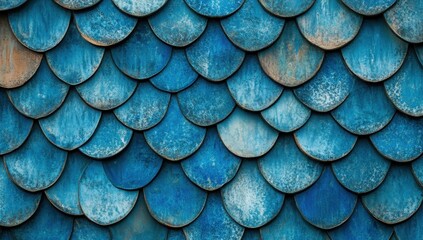 Aufkleber - Blue scale pattern texture background.