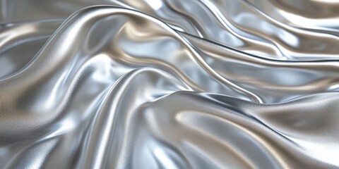 Poster - Stunning Smooth and Flowing Silver Fabric Background with Subtle Gradients for Elegant Design Projects and Creative Applications