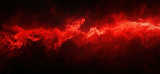 Poster - red smoke wave abstract background with dynamic flowing patterns and textures, copy space for text